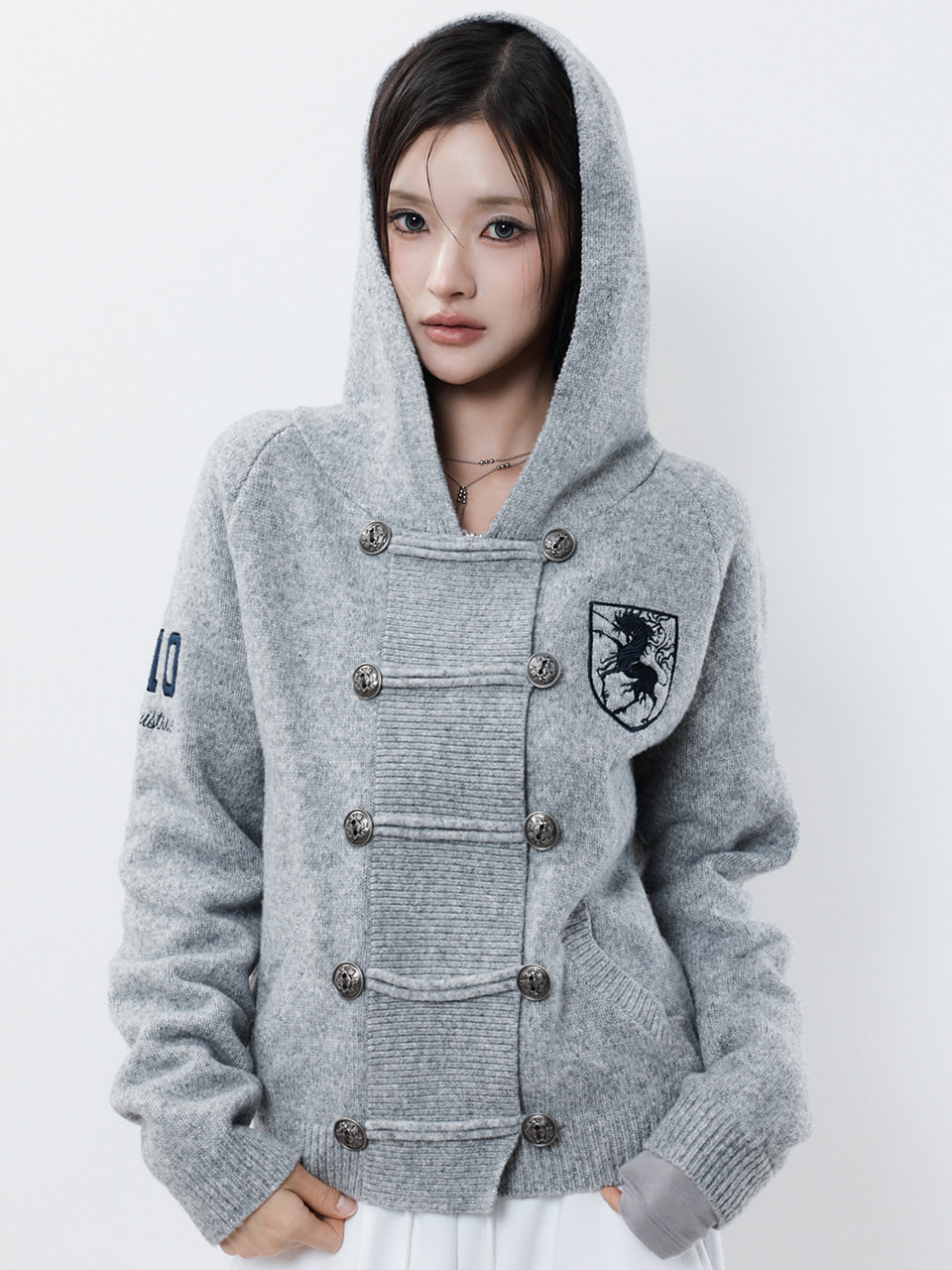 HORSE 910 KNIT ZIP UP(GRAY)