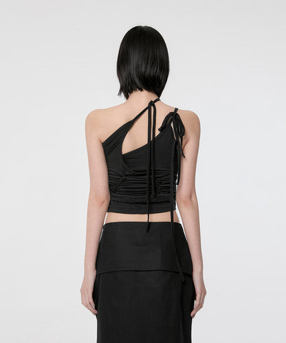 HANDMADE TWISTED LAYERED TOP BLACK