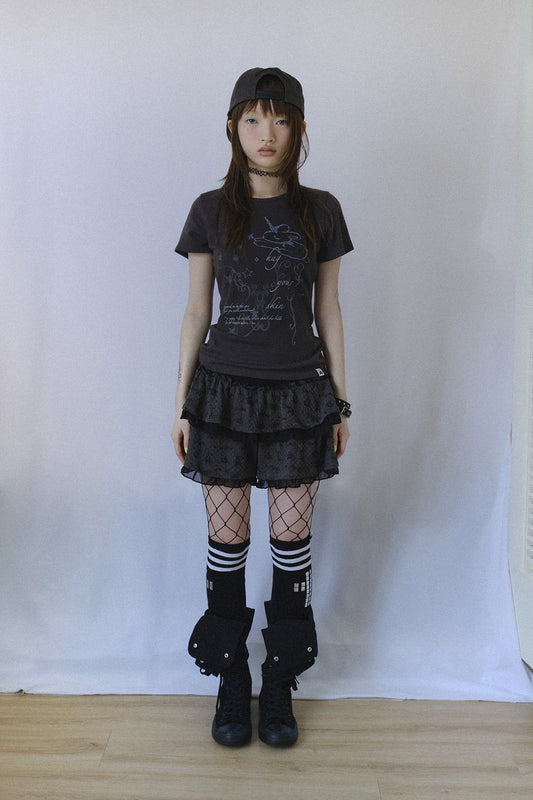 UNICORN DRAWING TEE CHARCOAL