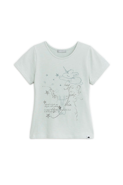 UNICORN DRAWING TEE MINT