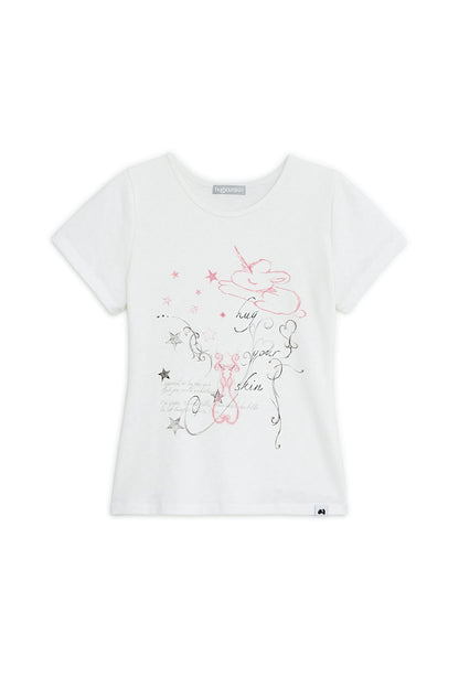 UNICORN DRAWING TEE WHITE