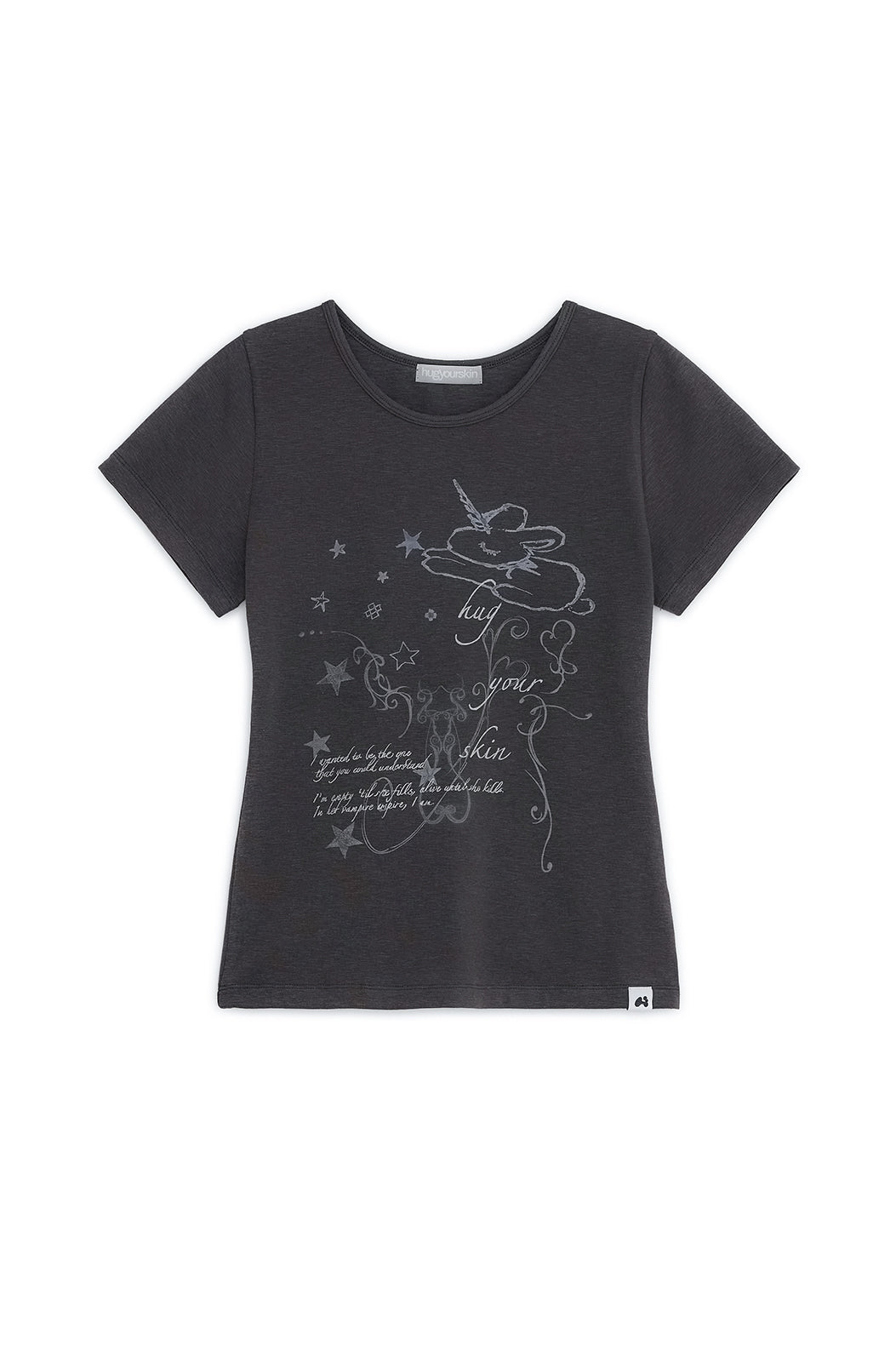 UNICORN DRAWING TEE CHARCOAL
