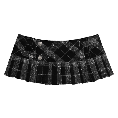MICRO MINI PLEATS SKIRT BLACK