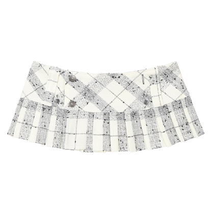 MICRO MINI PLEATS SKIRT IVORY